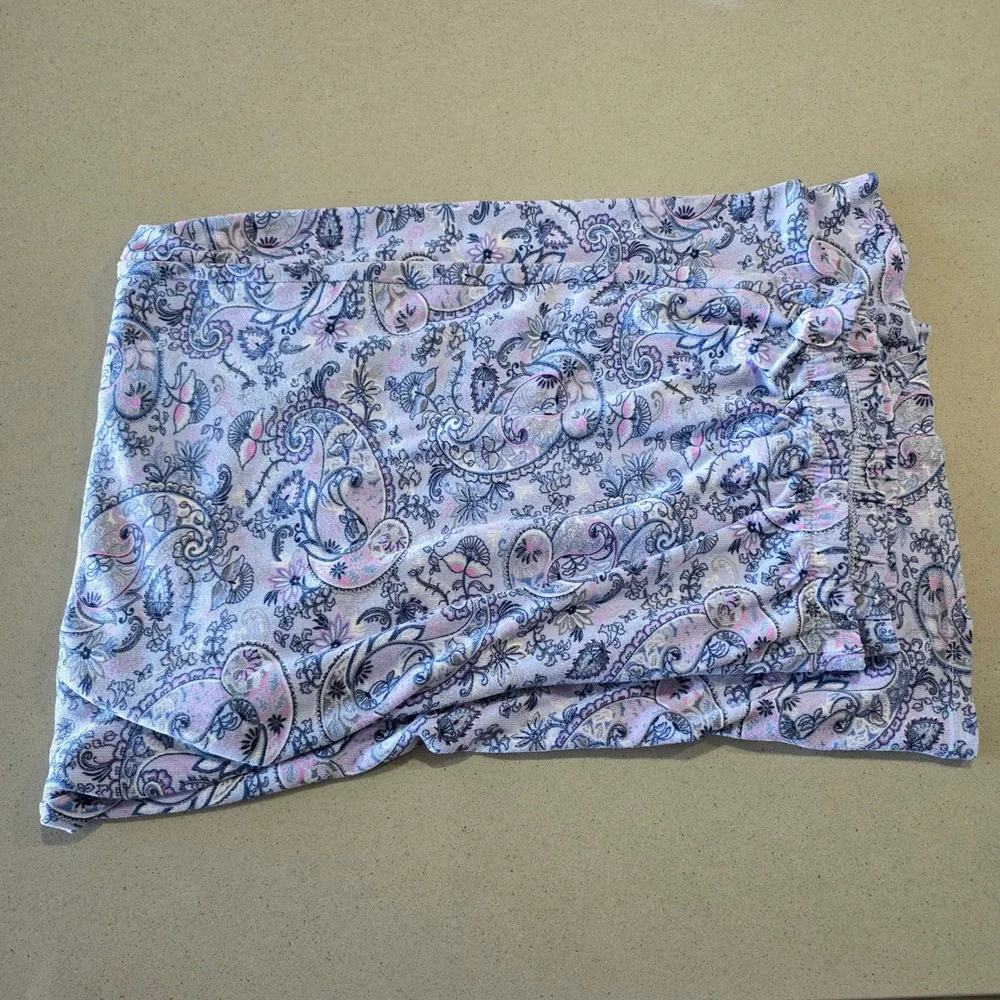 Lavender Paisley Button Front Pajama Set 2 Piece PJ Lounge Pants Top‎ SKU 1136